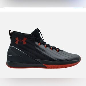 Under Armour UA Lockdown 3 Shoes Mens 10 Black Mid Top Basketball